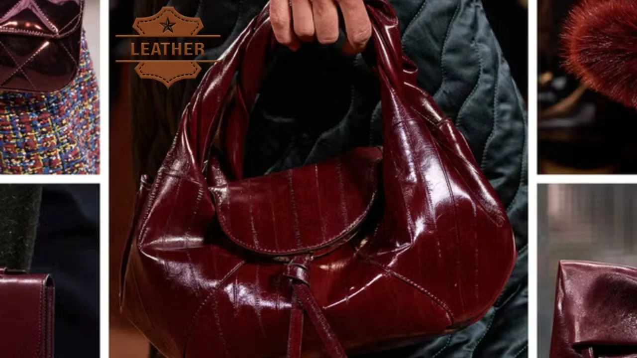 Burgundy leather bag