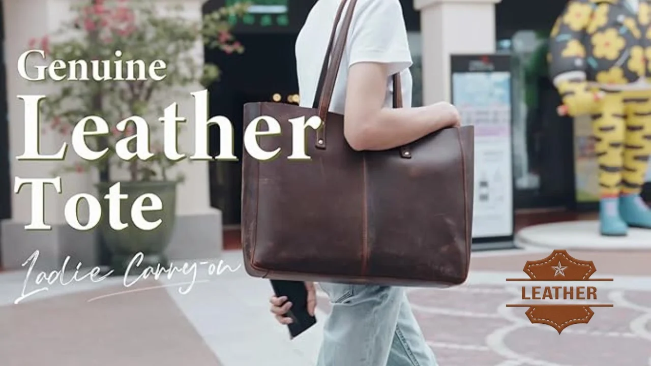 Genuine leather tote bag