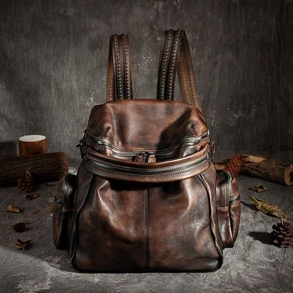 Leather backpack bags for womens