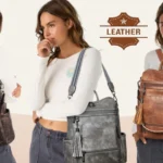 Leather backpack bags for womens