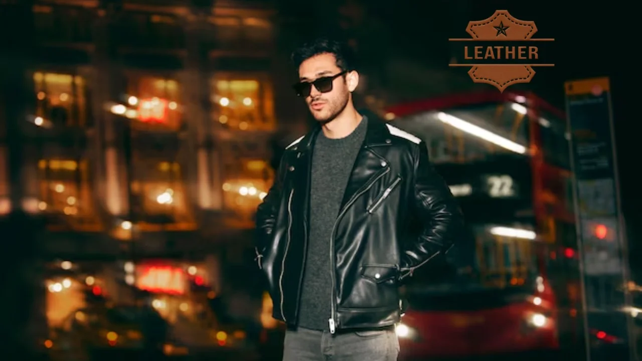 Leather blazer men