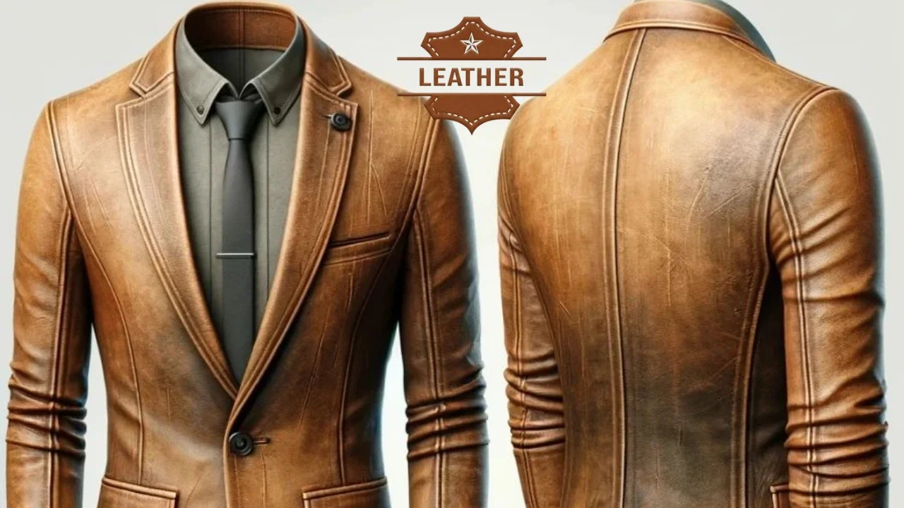 Leather blazer men