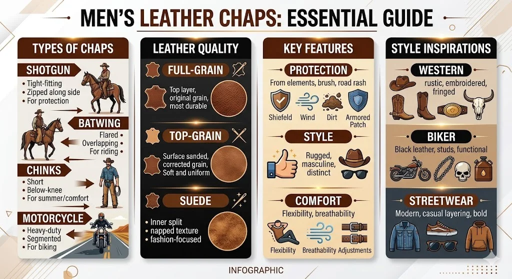 Leather chaps for men