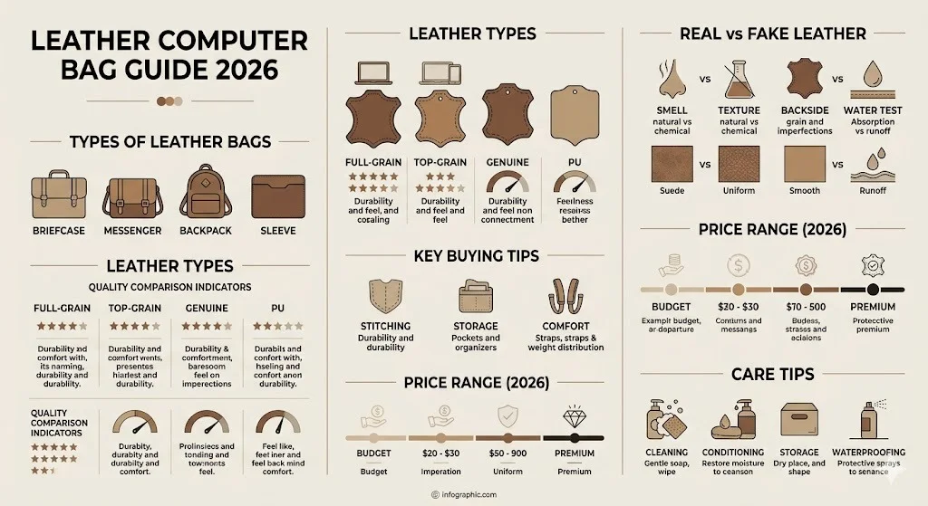 Leather computer bag