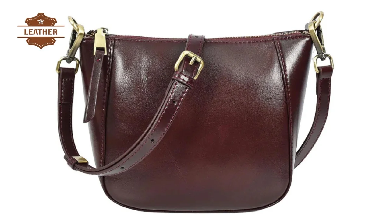 Leather cross body bag women