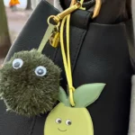 Leather lime slice bag charm