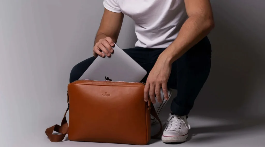 Leather messenger bags for men