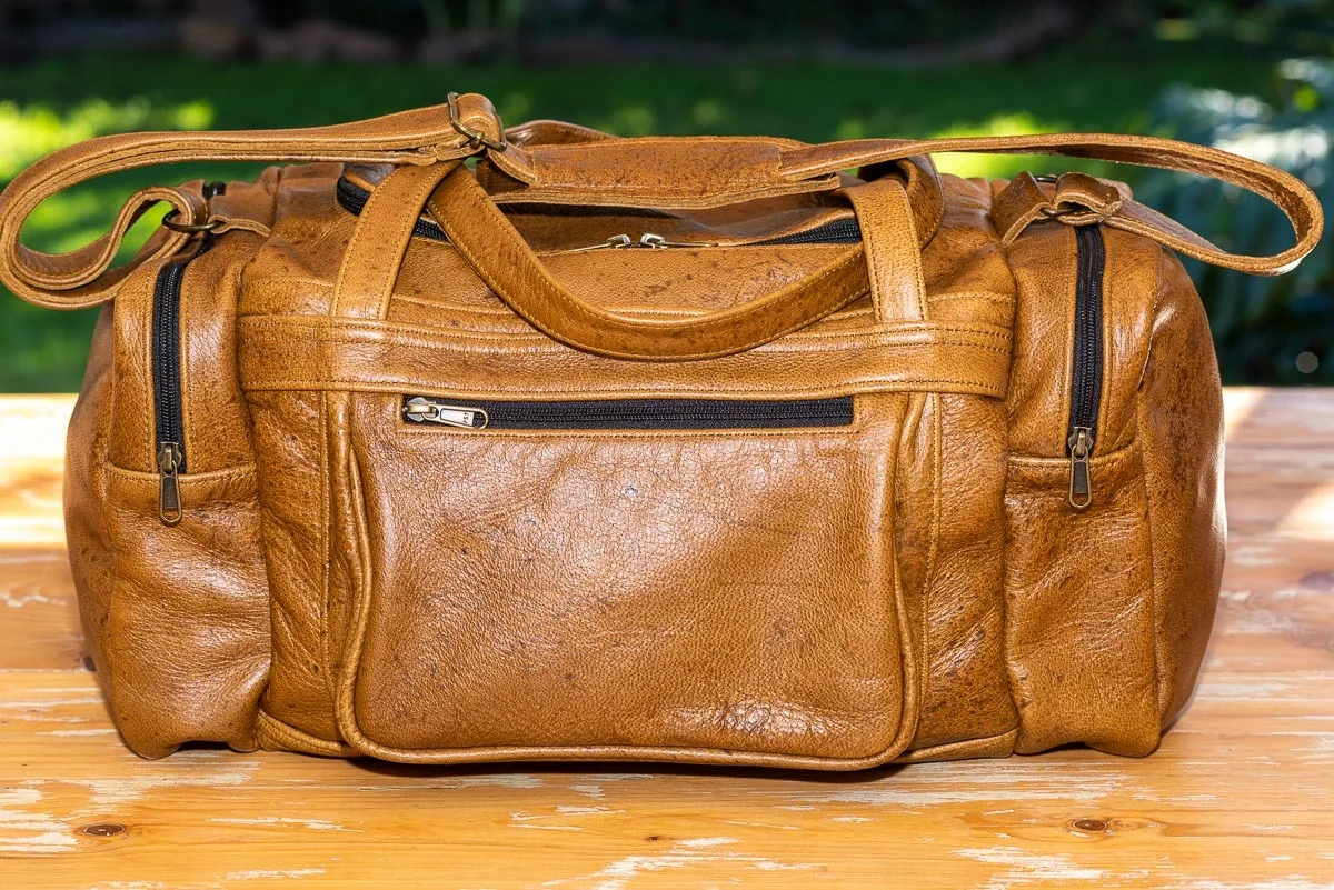 Leather overnight bag