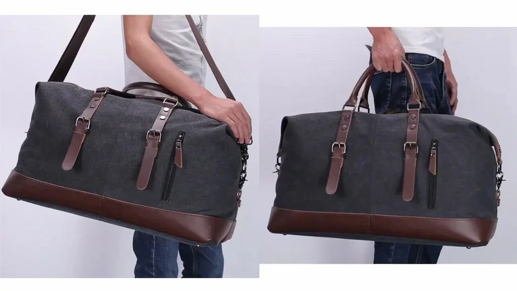 Leather overnight bag