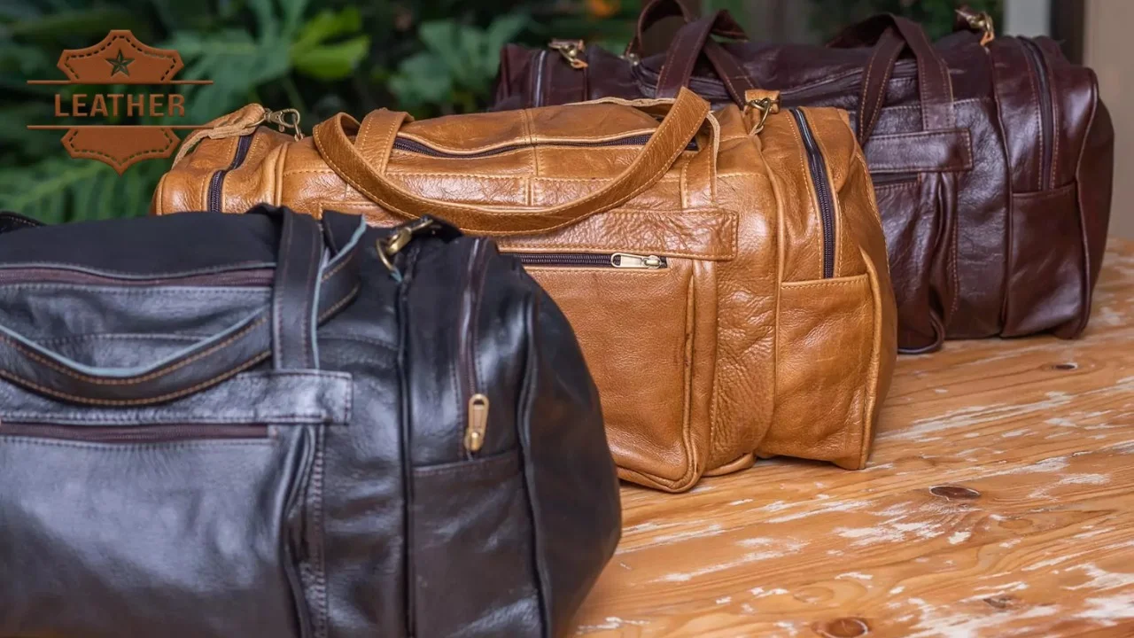 Leather overnight bag