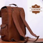 Leather rucksack backpack mens