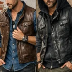 Leather vest for men