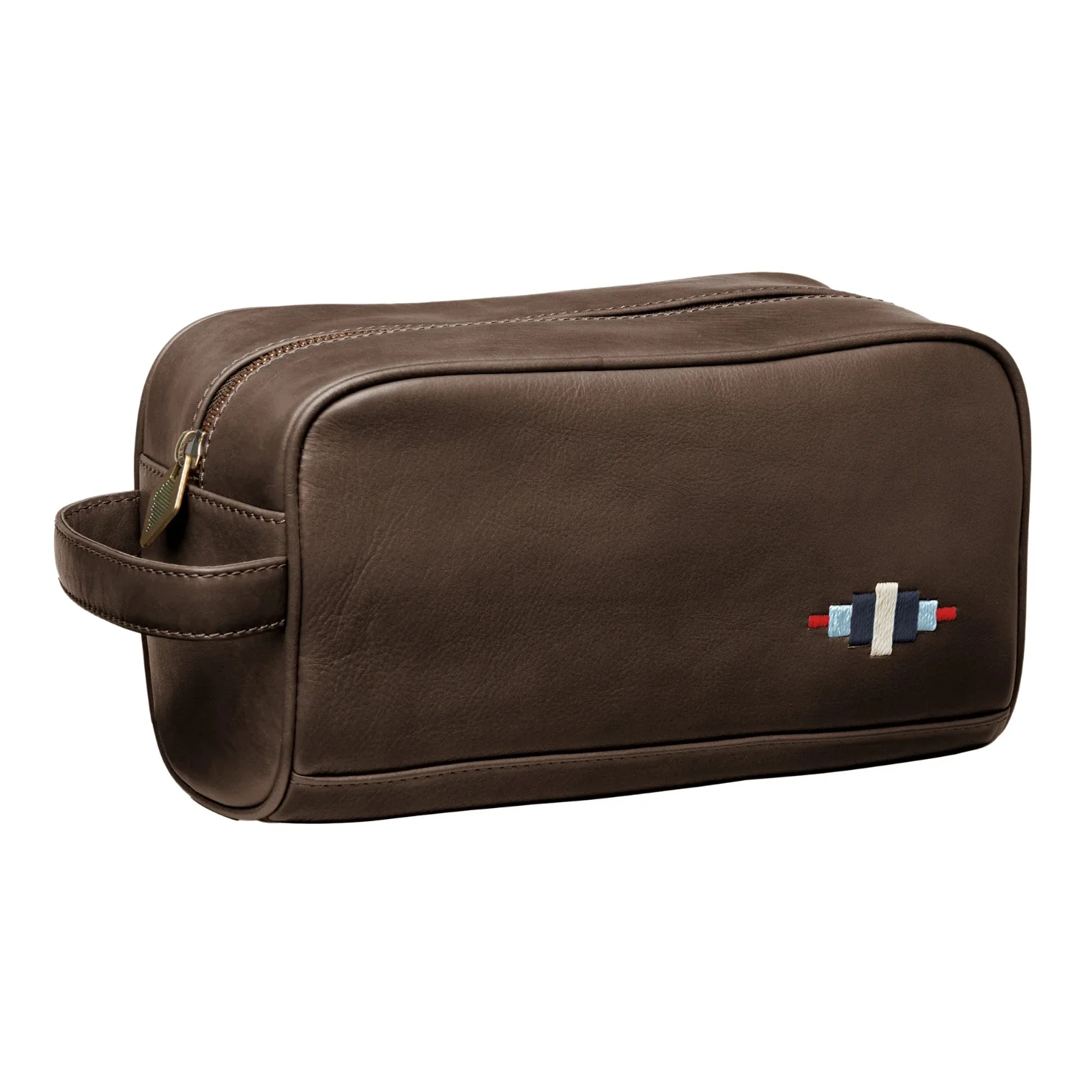 Leather wash bag mens