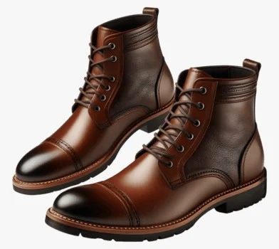 Men boots leather brown