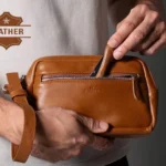 Mens bathroom bag leather
