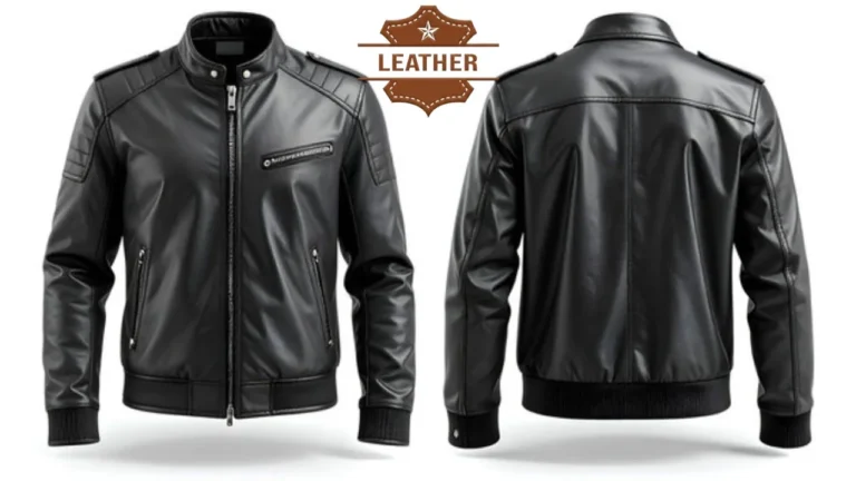 Mens black leather jacket