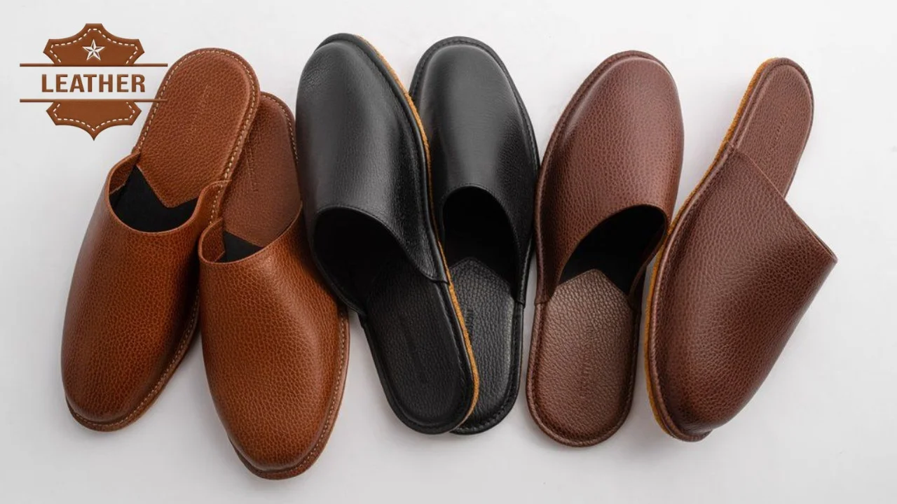 Mens leather house shoes