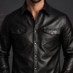 Mens leather shirt