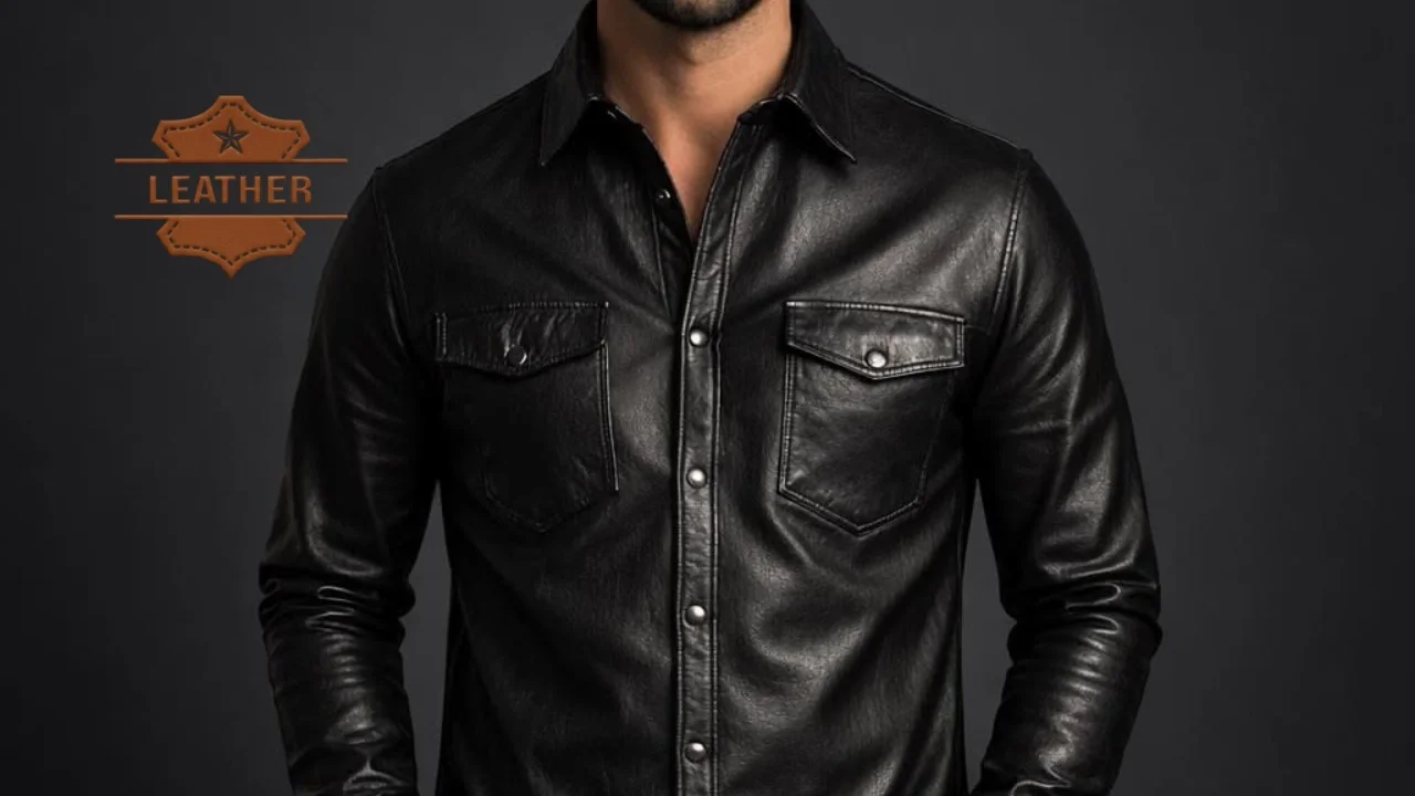Mens leather shirt