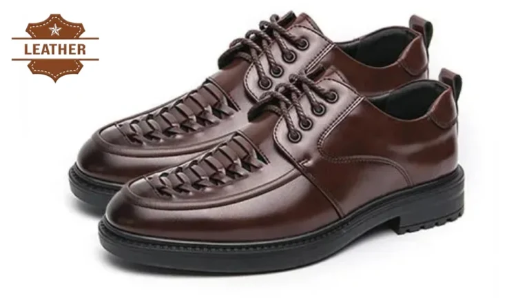 Mens leather woven sneakers