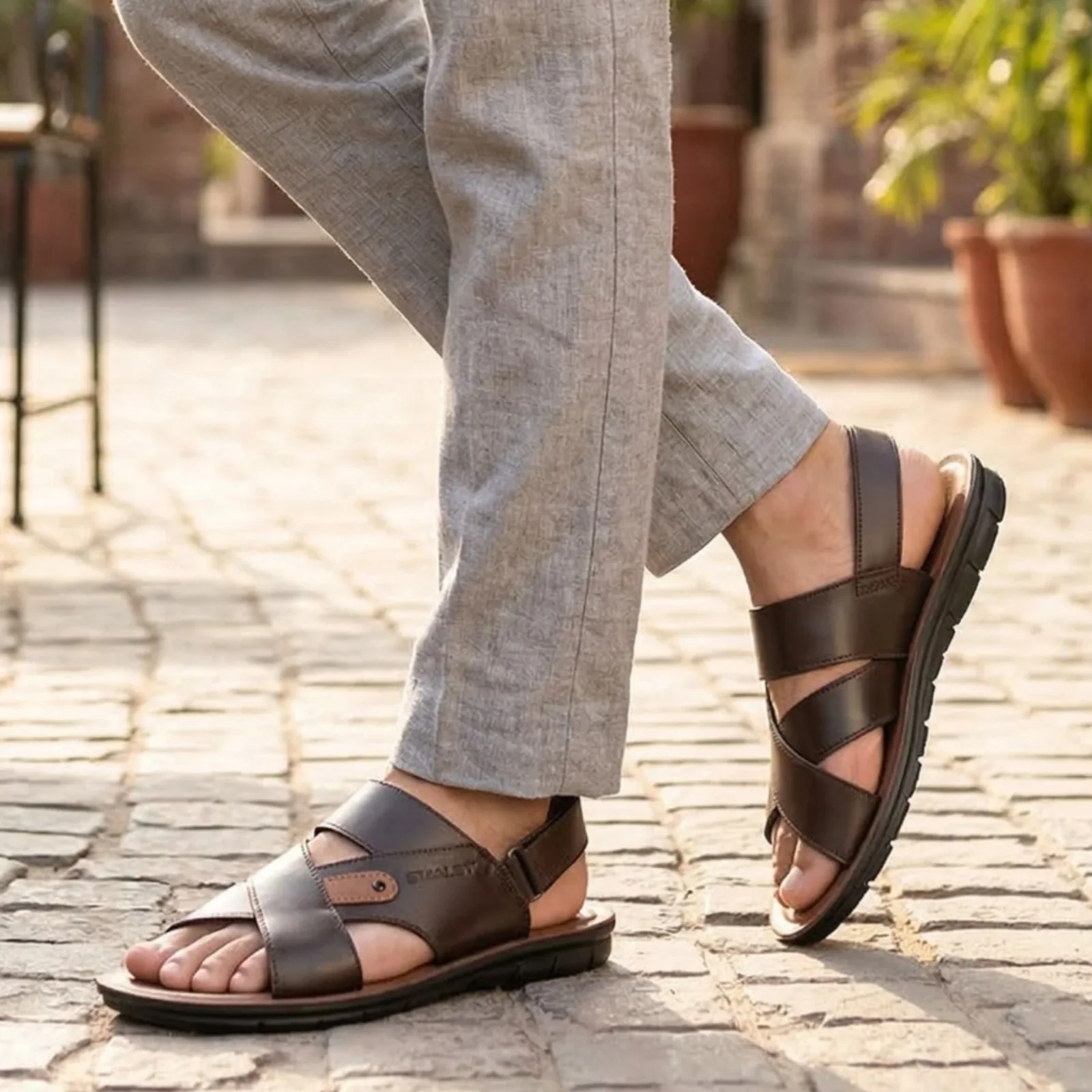 Mens sandals leather
