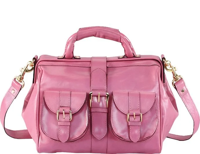 Pink leather bag