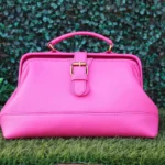 Pink leather bag