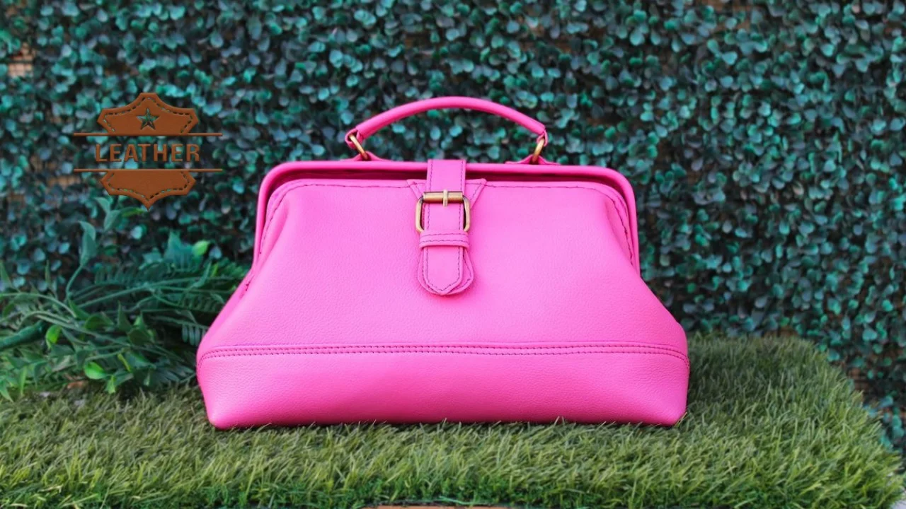 Pink leather bag