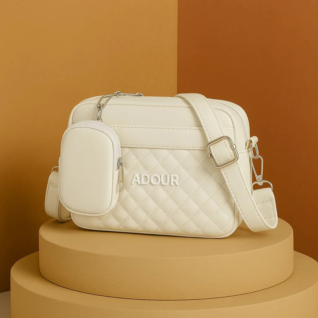White leather bag