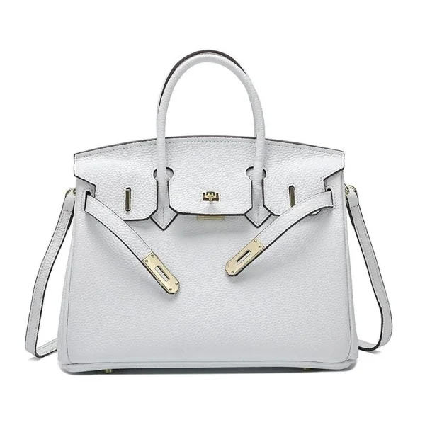 White leather bag