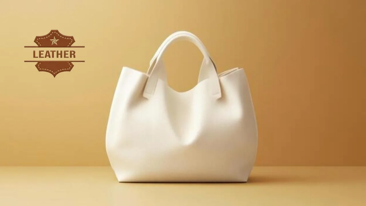 White leather bag