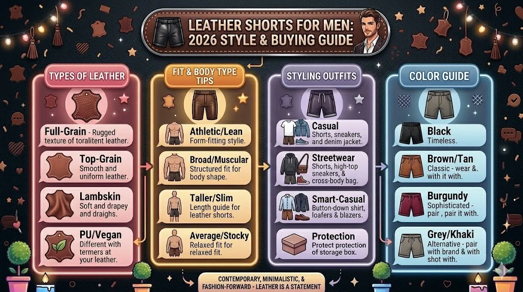 Leather shorts men