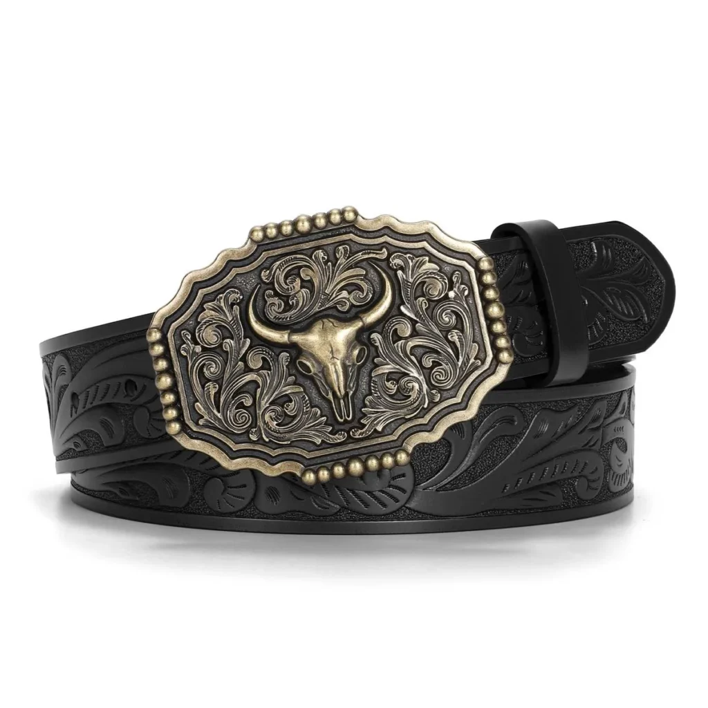 Mens leather belt cowboy