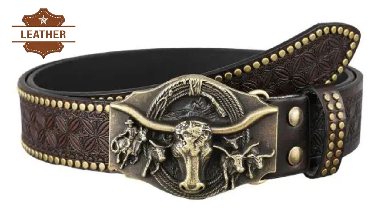 mens leather belt cowboy