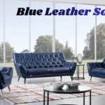 Blue Leather Sofa