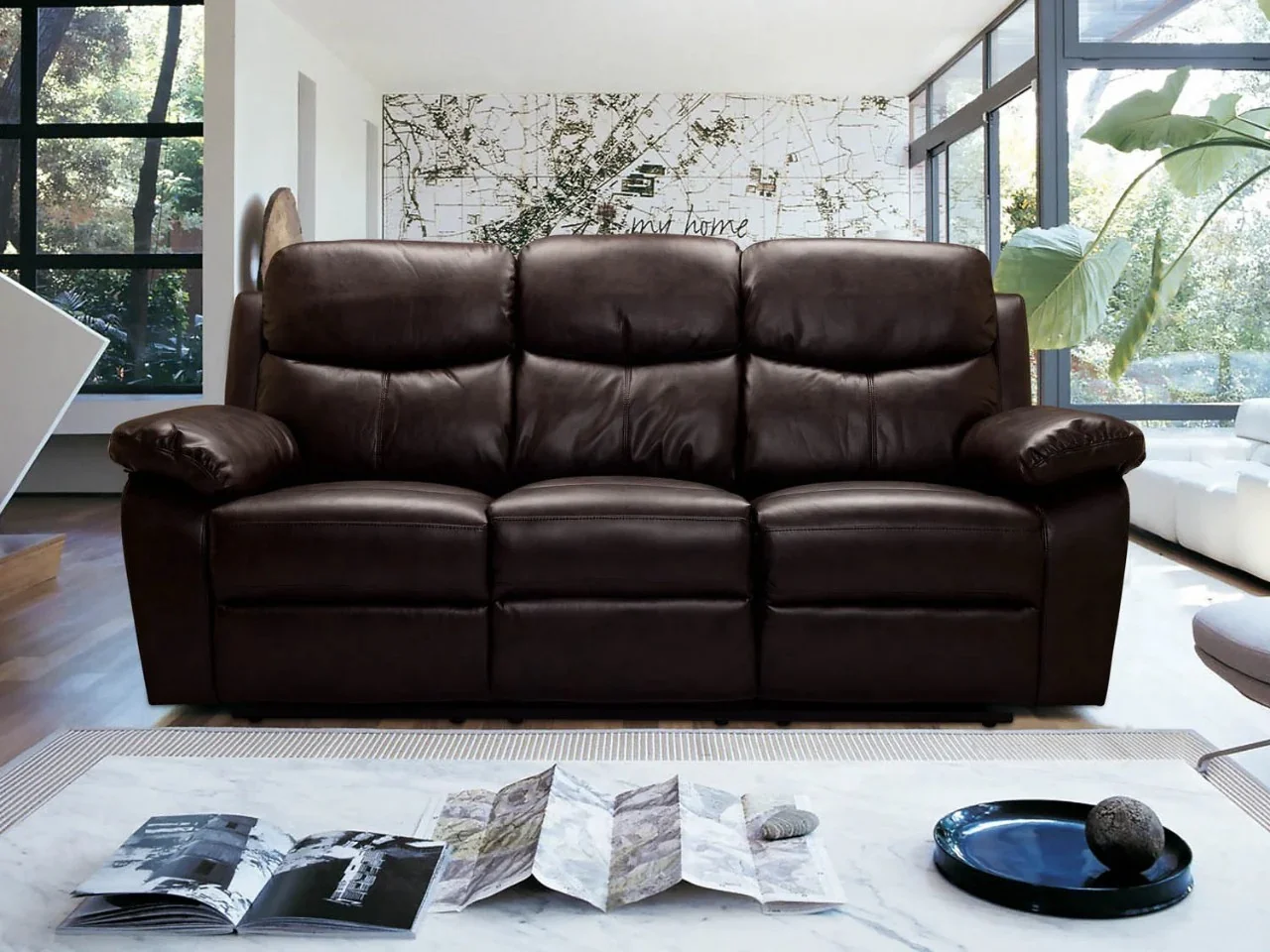 Brown Leather Sofa