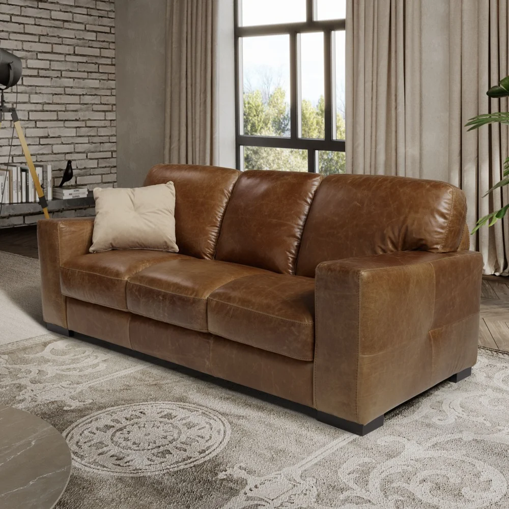 Brown Leather Sofa