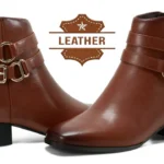 Brown leather boots women