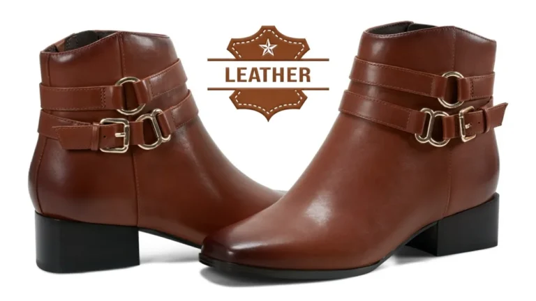 Brown leather boots women