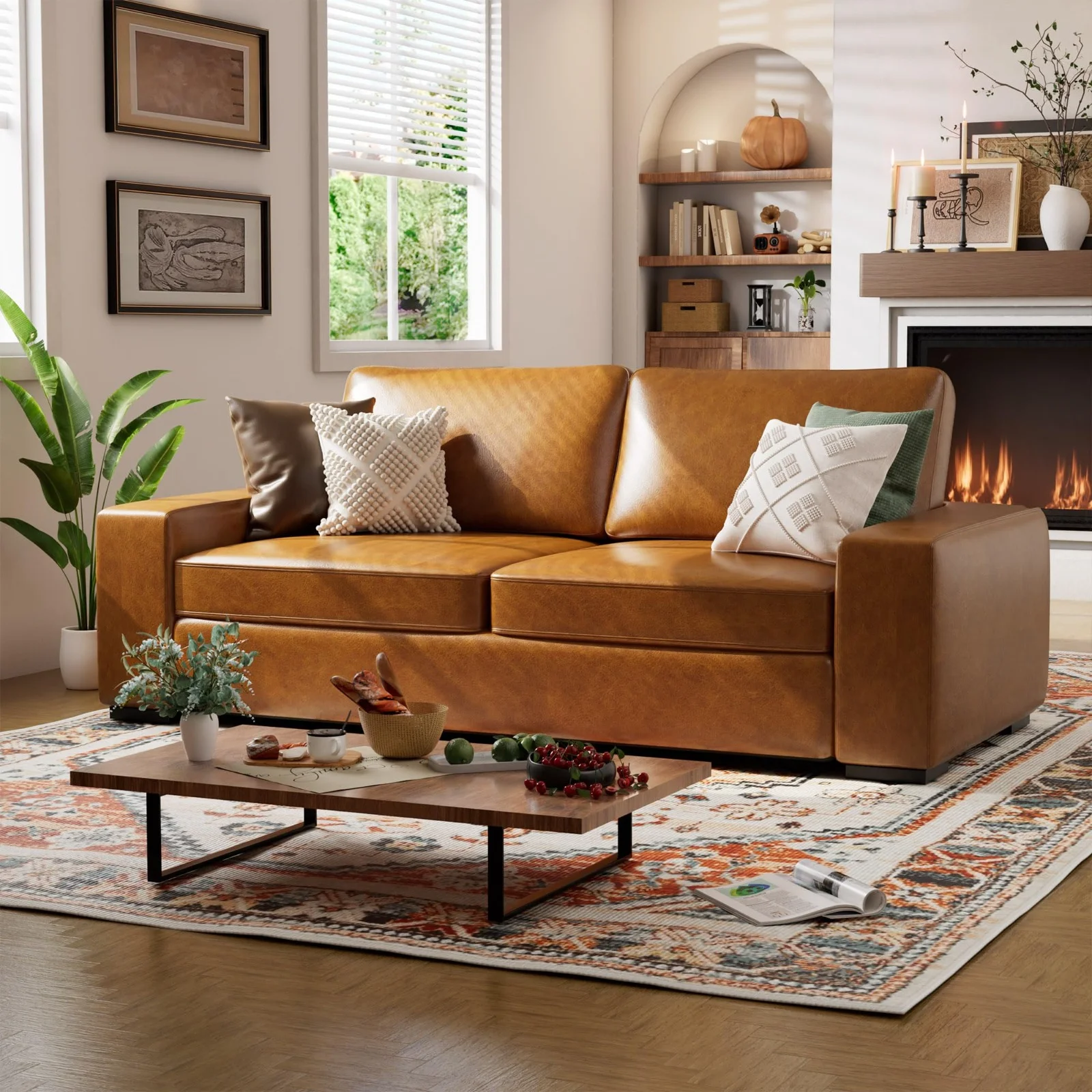 Faux Leather Sofa