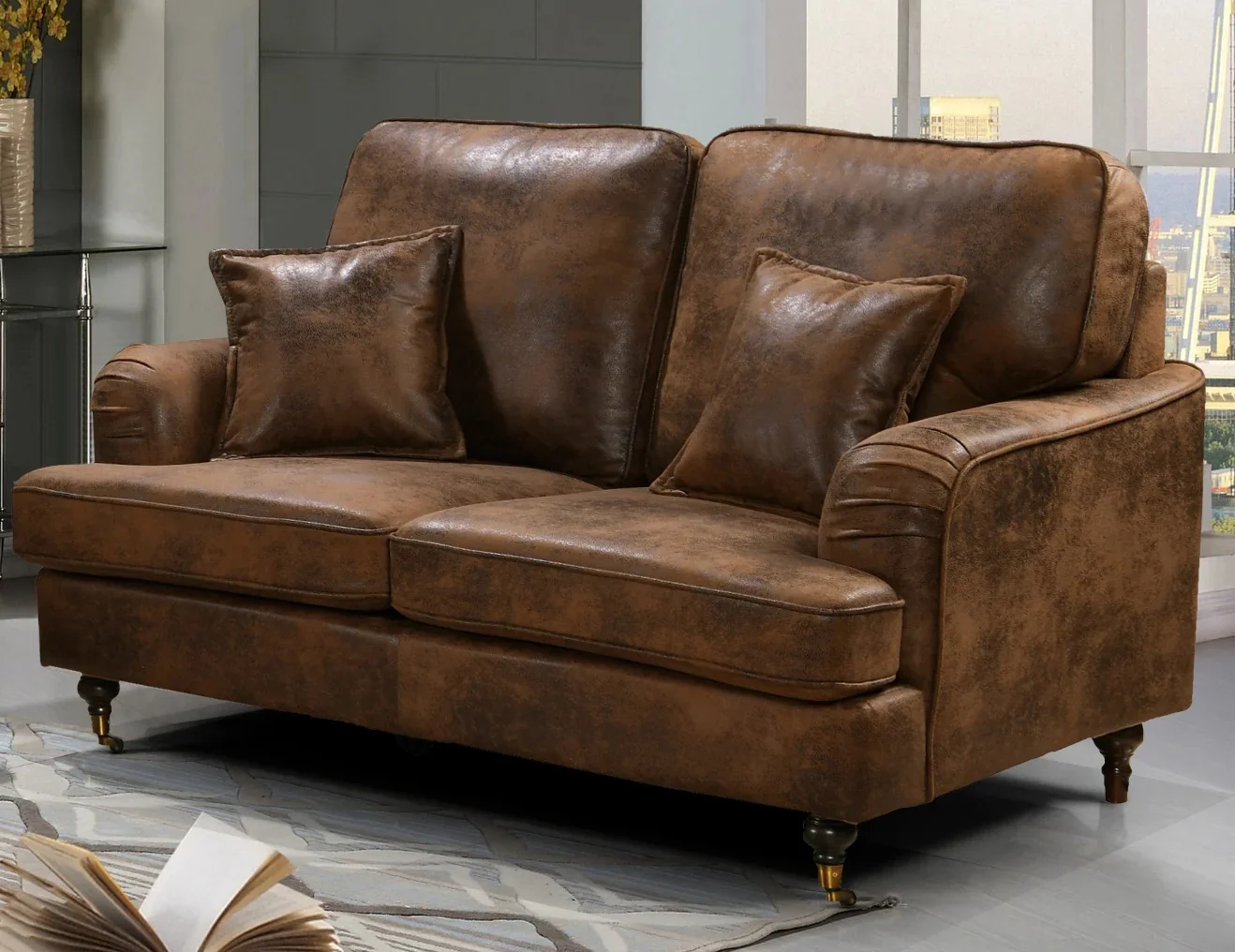 Faux Leather Sofa