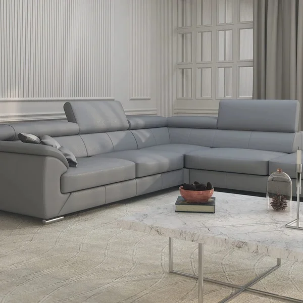 Gray Leather Sofa