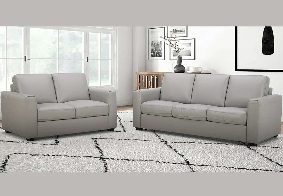 Gray Leather Sofa