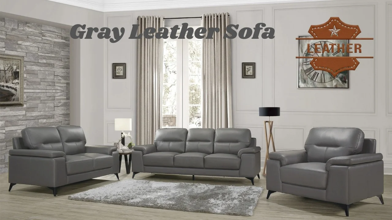 Gray Leather Sofa