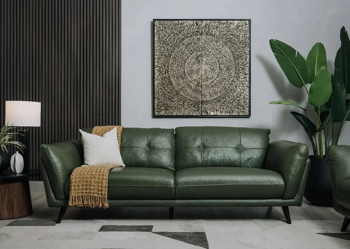 Green Leather Sofa