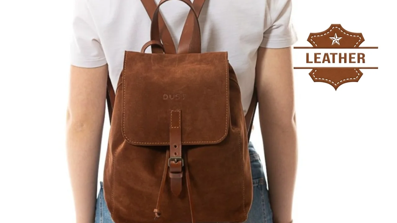 Leather backpack for women