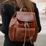Leather backpack for women