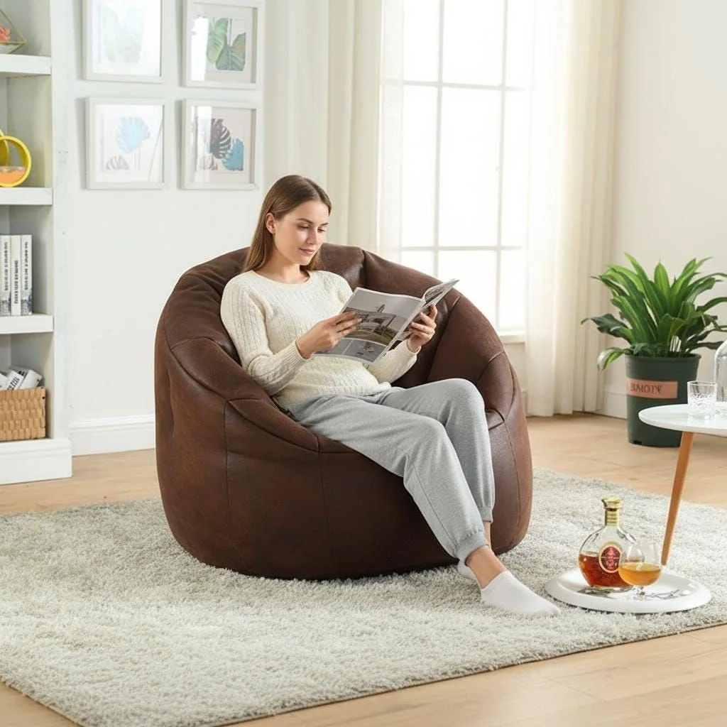 Leather bean bag chair