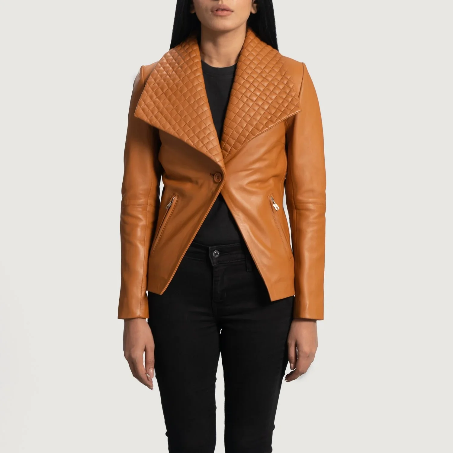 Leather blazer women