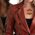 Leather blazer women